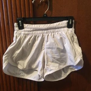 Size 6 Lululemon white trackers shorts